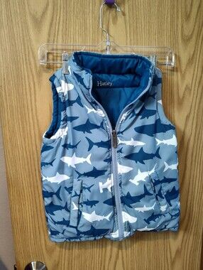 Hatley Blue Reversible Shark-Print Puffer Vest